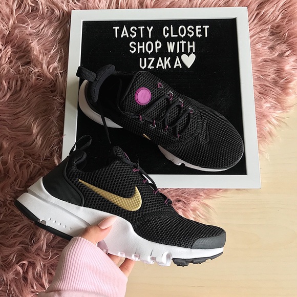 nike presto fly black and gold